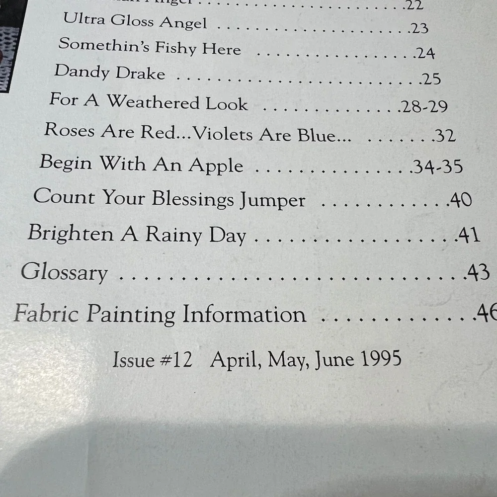 Let's Paint! Magazine Issue 12 April-June 1995 Iron-On Patterns Angels Country